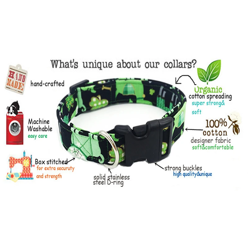 Collare per cani in cotone rosso e nero con Set di XS-XL