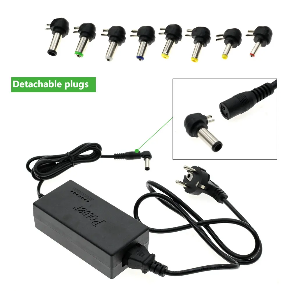 Universal AC/DC Adapter AC95-265V Input to DC12V/15V/16/18V/19V/20V/24V Output Power Supply With 8 Pieces DC Connectors