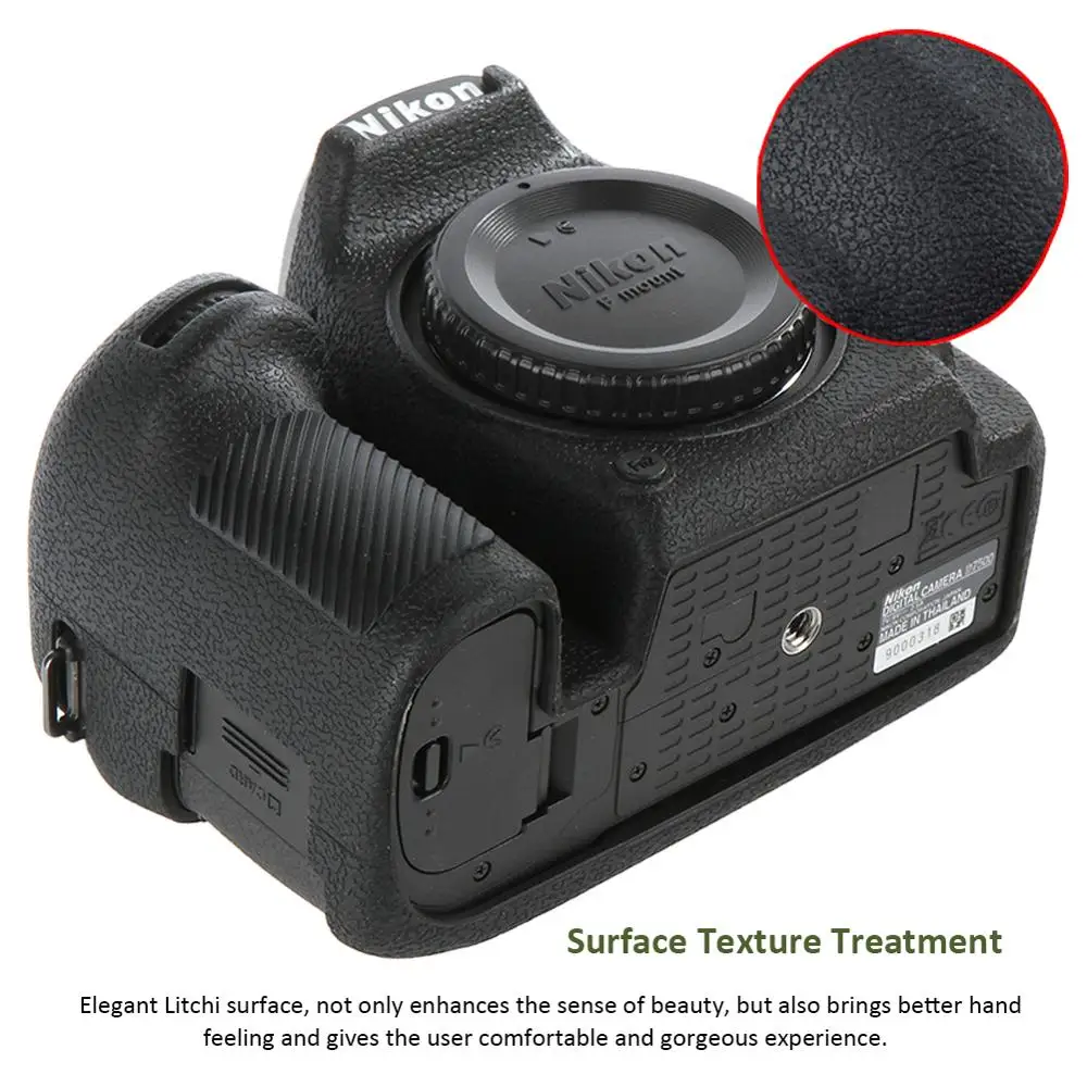 For Nikon Silicone Camera Case Litchi Texture Camera  Protector Cover for Nikon D4 D4S D5 D500 D800 D810 D810a D750 D850 D7500