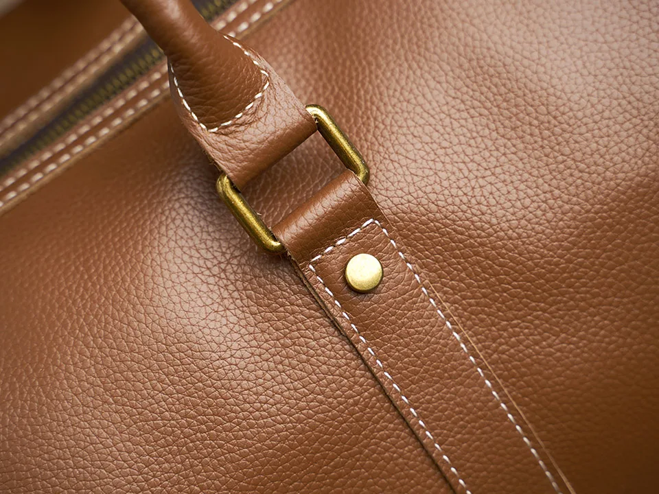 Männer Reisetasche Aus Echtem Leder Casual Hand Gepäck Tasche Hohe Kapazität Duffle Schulter Schuh Tasche Für 17 Zoll Laptop NUPUGOO – Detail 36