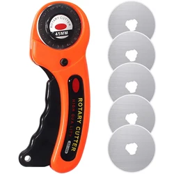 Leather Craft 45mm Rotary Cutter Leather Cutting Tool Fabric Cutter Circular Blade DIY Patchwork Sewing Quilting Fit Olfa Cut