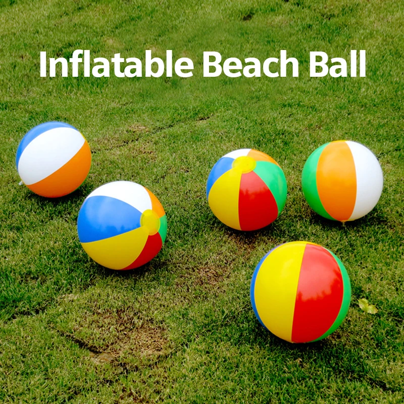 Nouveauté 25 cm été gonflable ballon de plage ballons d'eau arc-en-ciel couleur balles été en plein air plage natation jouets Q1