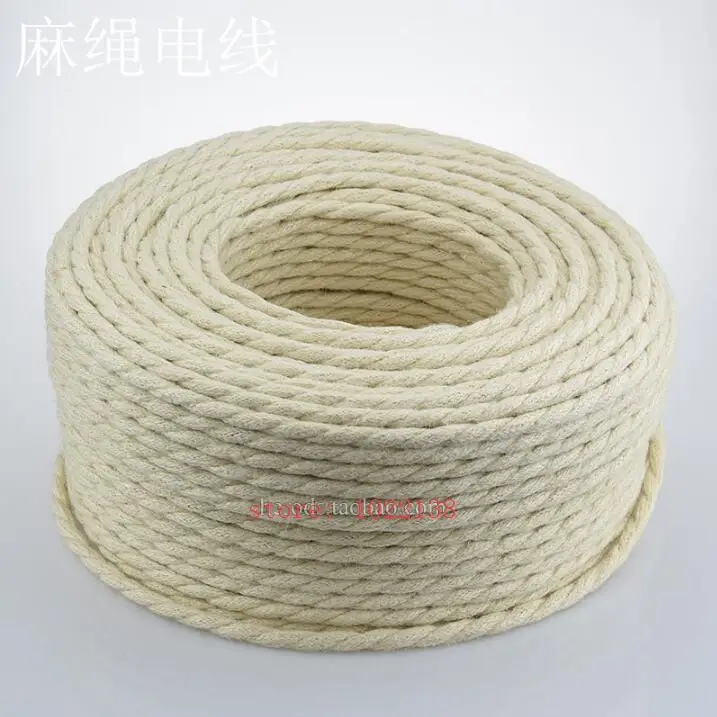 3m 5m 10m 2 Core 0.75mm2 Hemp Rope Twisted Cable Vintage Lamp Cord Retro Style Light Electrical Wire