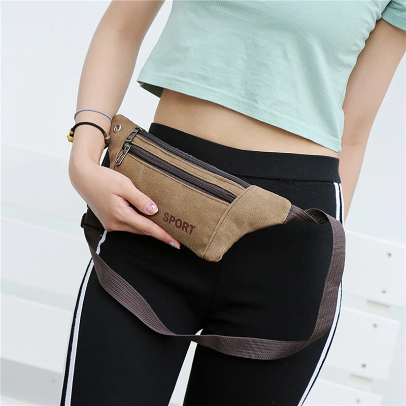 Men's Breast Package Waterproof Outdoor Sports Bag Canvas Pouch Korean-Style Waist Bag Fanny Pouch Crossbody Male Banana Bag