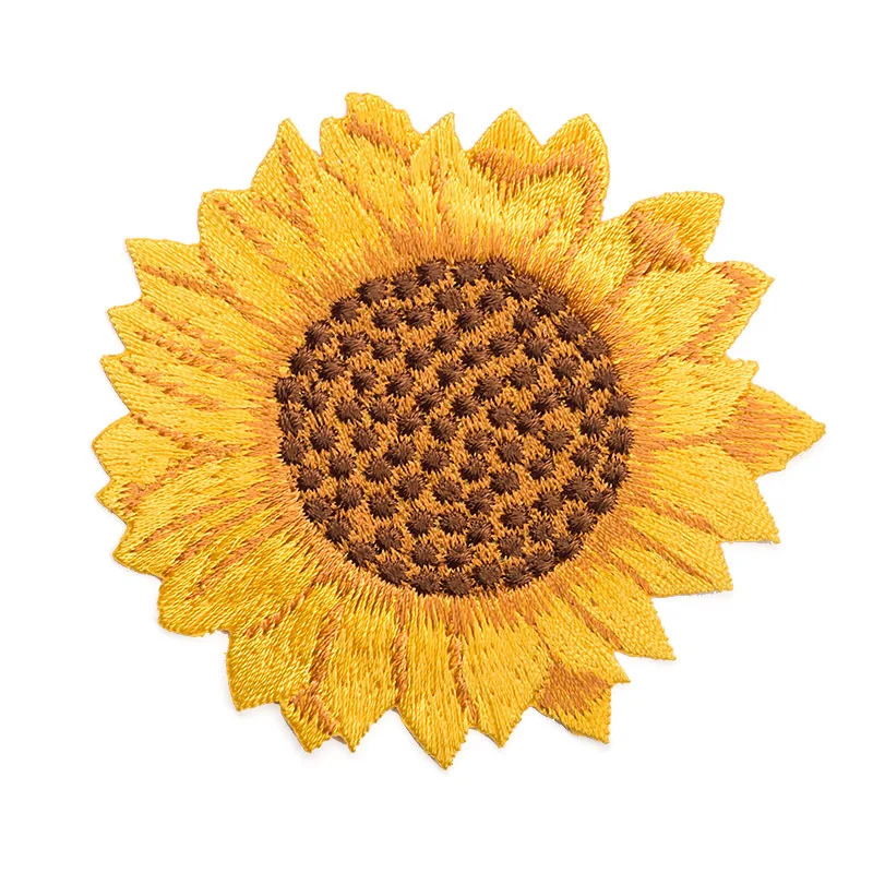 Sunflower Iron on Patches Applique Embroidery Flower Set for Woman Jeans T Shirt Shoes Bags Backpacks Diy Sewing Clothes Badges