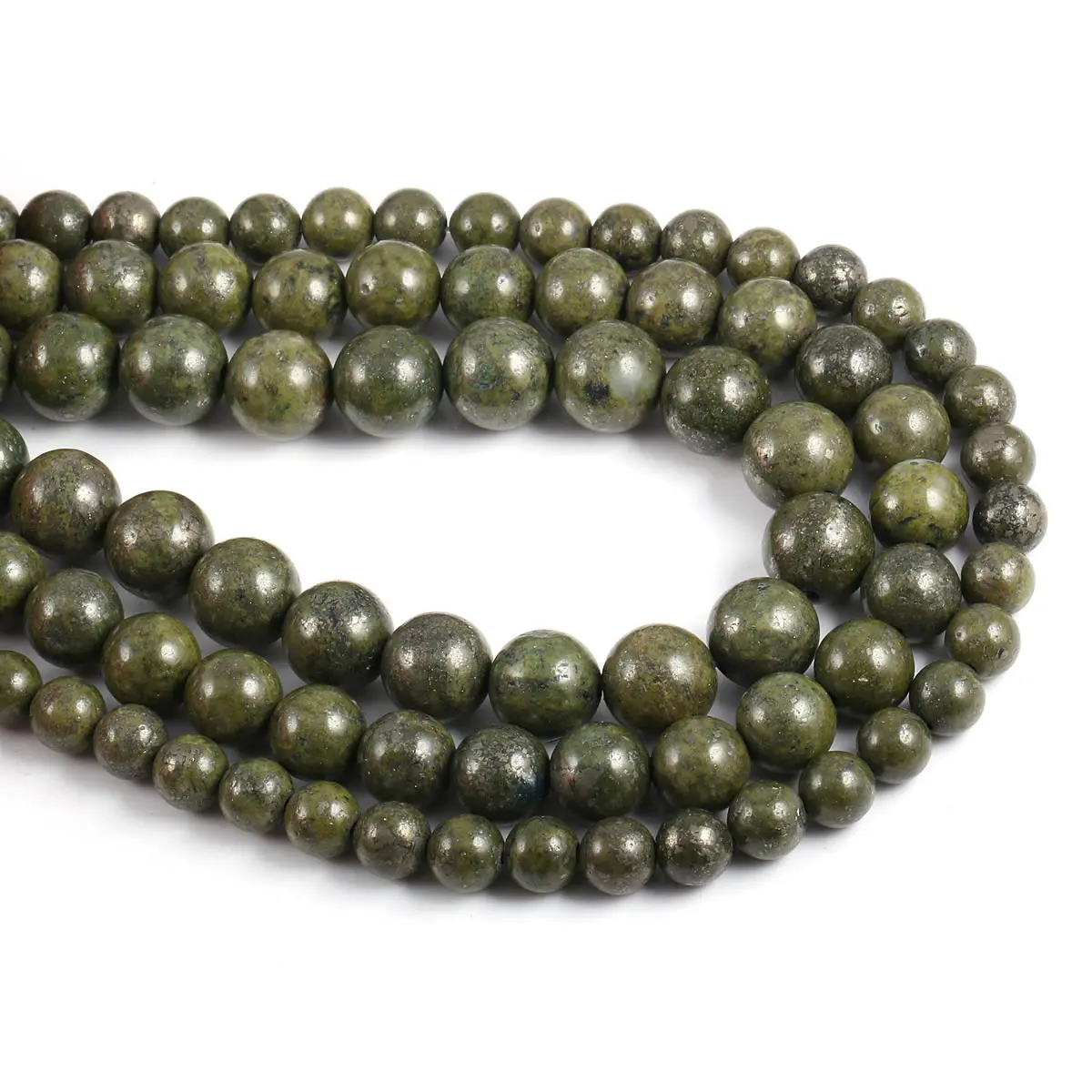 Perline di pietra naturale sudafrica giadee verde 4/6/8/10/12mm sfera rotonda branelli allentati per gioielli che fanno collana accessori fai da te