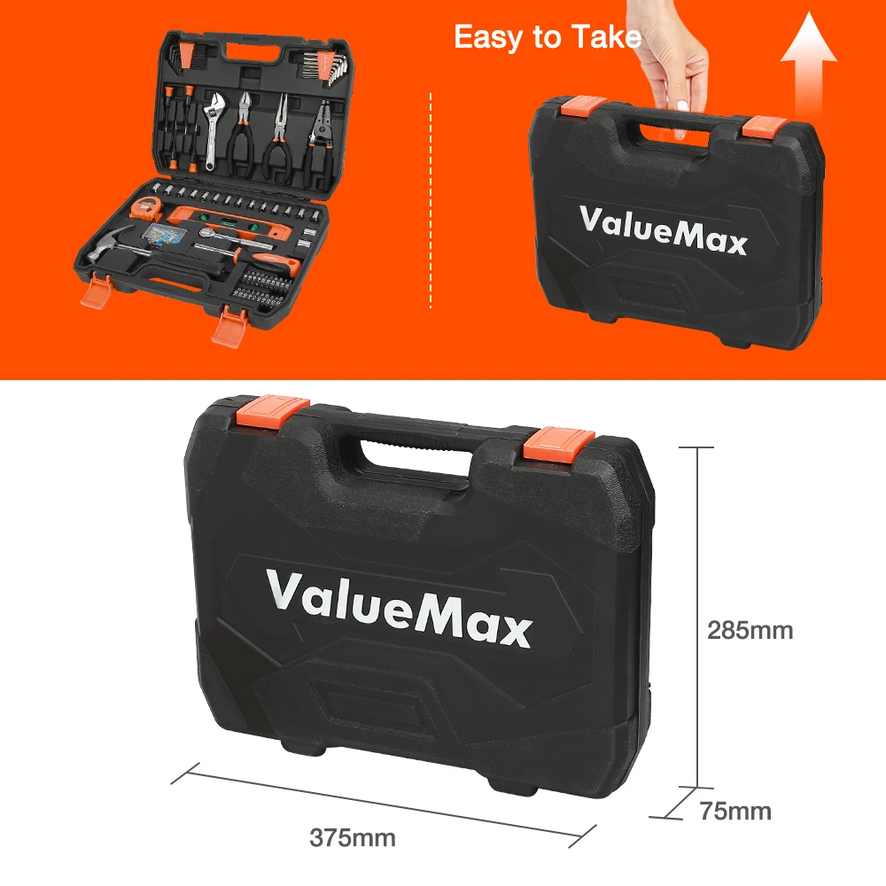 ValueMax 8PC-150PC Set di strumenti domestici per Set di strumenti di riparazione domestica kit di utensili domestici con cacciaviti pinze martello utilità scatola di coltelli