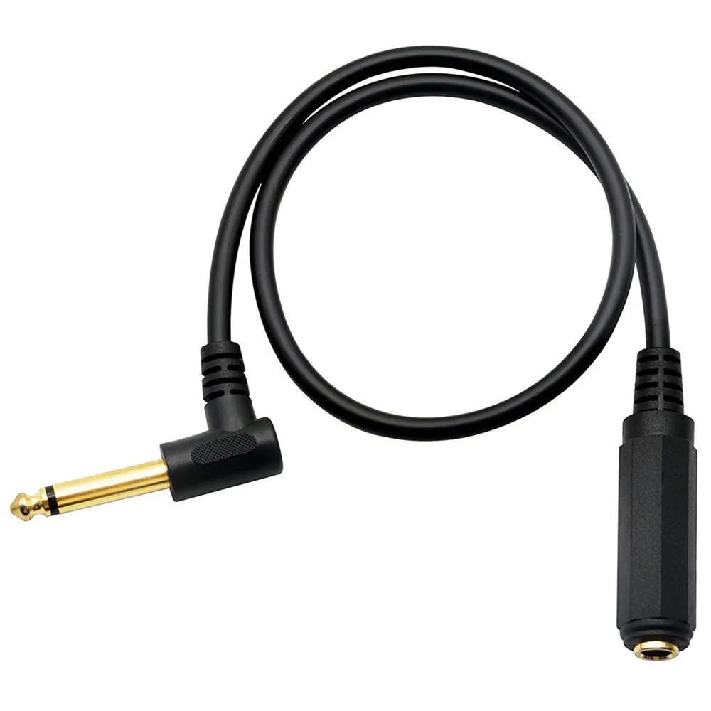 90 Degree Right Angled 6.35MM MONO MALE TO FEMALE TO PATCH CABLE- 1/4\