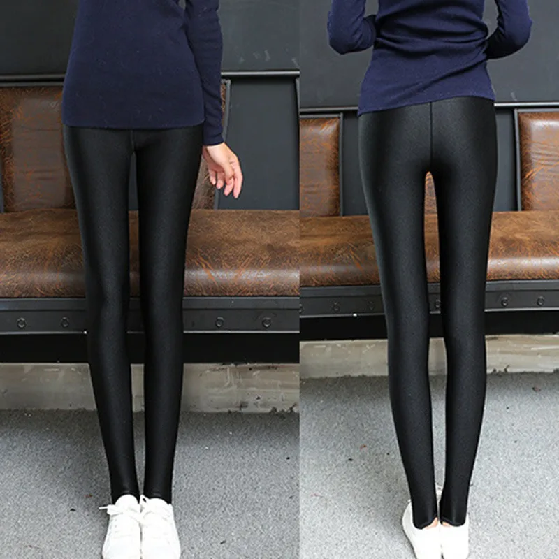 Women Leggings Fashion Wild Thin Pants Casual Ankle Length Stretchy Pants Basic Leggings Black