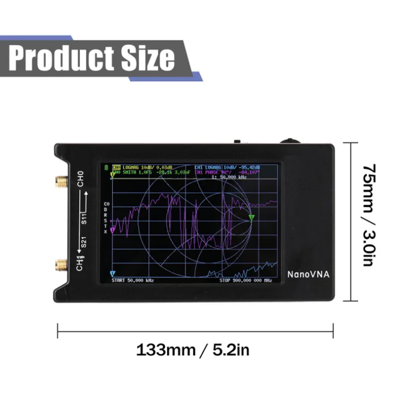 1.5ghz 4 Polegada vector grande tela analisador de rede nano VNA-H4 antena de ondas curtas