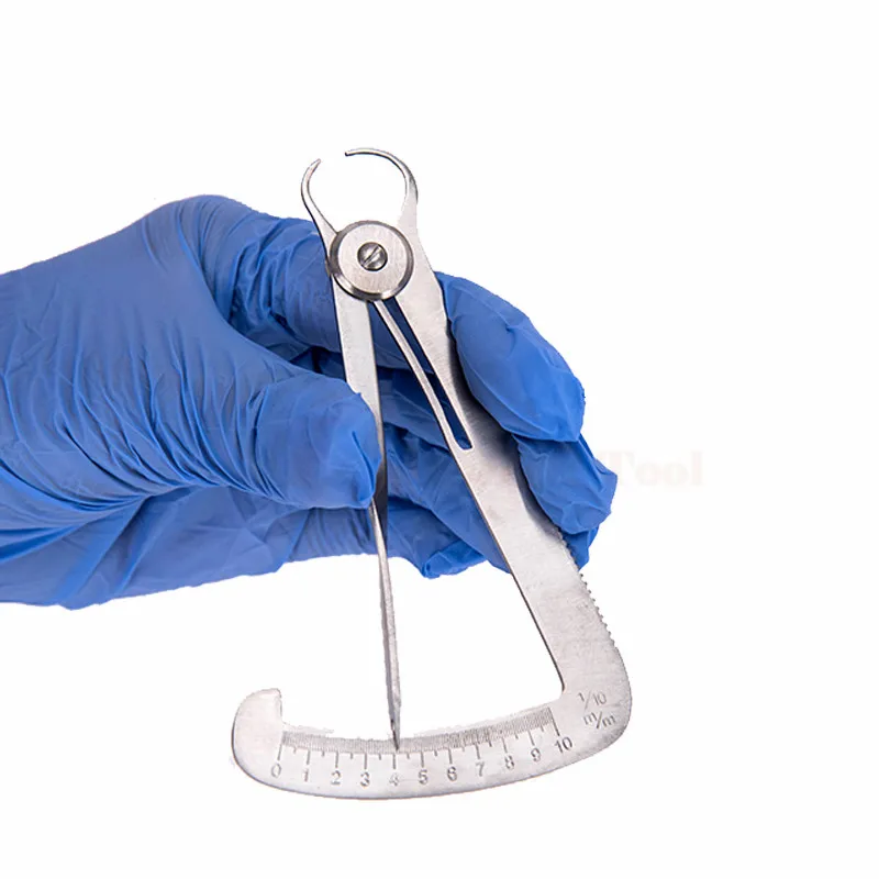 Calibrador Dental de acero inoxidable, herramienta para laboratorio Dental con cera de Metal, escala de 0 a 10mm, calibrador Autoclavable, nuevo, 1 ud.