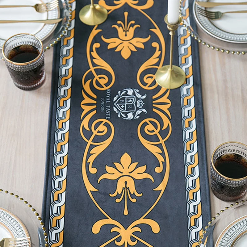 Home Vintage Table Runner American Tablecloth Printed Luxury Cabinet Cover Cloth Diningtable Decor Hotel Restaurant Tablerunner