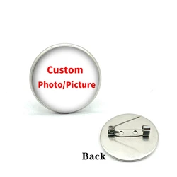 Handmade Custom Photo/Picture Badge Brooch Glass Cabochon Dome DIY Personalized Brooches Pins Silver Plated Accessories