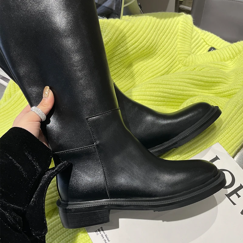 Kobiety 2022 Chelsea Boots damskie jesienne zimowe buty z zaokrąglonym czubkiem damskie wiosna nowe kolana wysokie buty zachodnie modne buty wsuwane