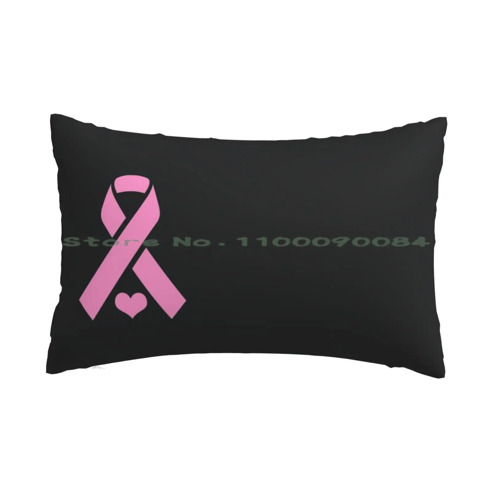 Pink Ribbon With Heart For Breast Cancer Awareness Pillow Case 20x30 50*75 Sofa Bedroom Awareness Ribbon Boobs Logo Kick Heart