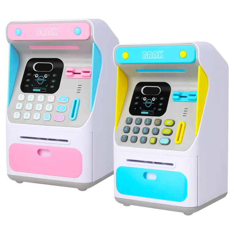 Simulation Face Recognition ATM Cash Machine Password Box Piggy Bank Only-in-No-out Children 's Bank Piggy Bank