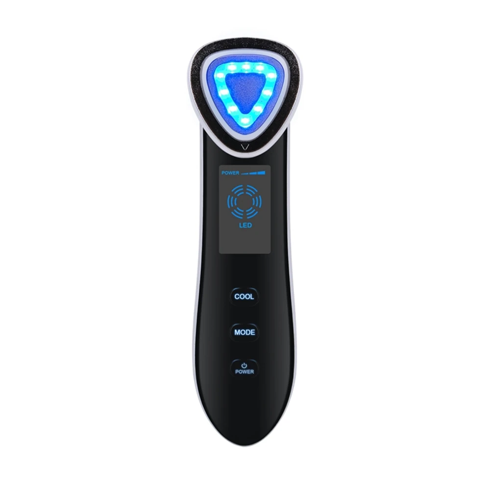 AOKO Rechargeable LED EMS  Beauty Machine Ion Beauty Device Cooling Hammer Face Lift Skin Tighten Skin Rejuvenat Facial Massager