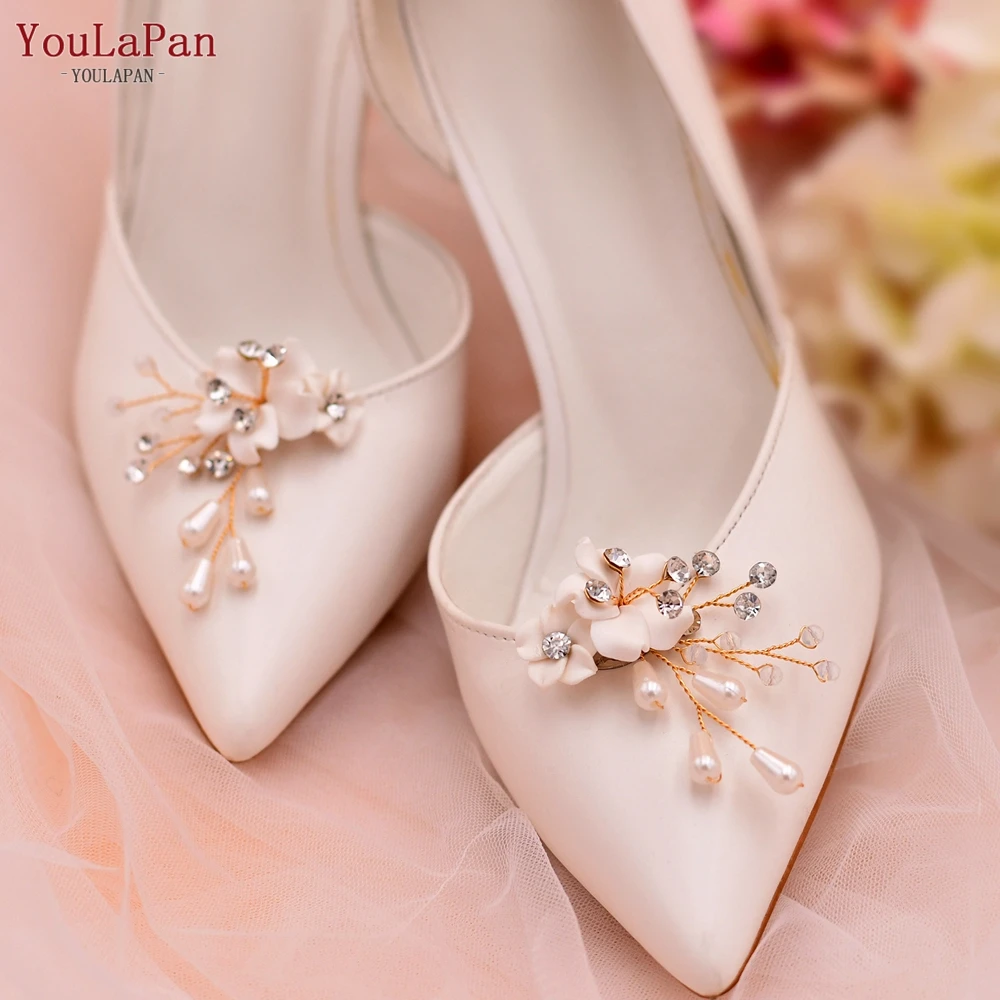 YouLaPan Fashion Soft Clay Flower Wedding Shoes Buckle Women Shoes Decorations High Heel Shoes Clips Bridal Shoe Accessories X38