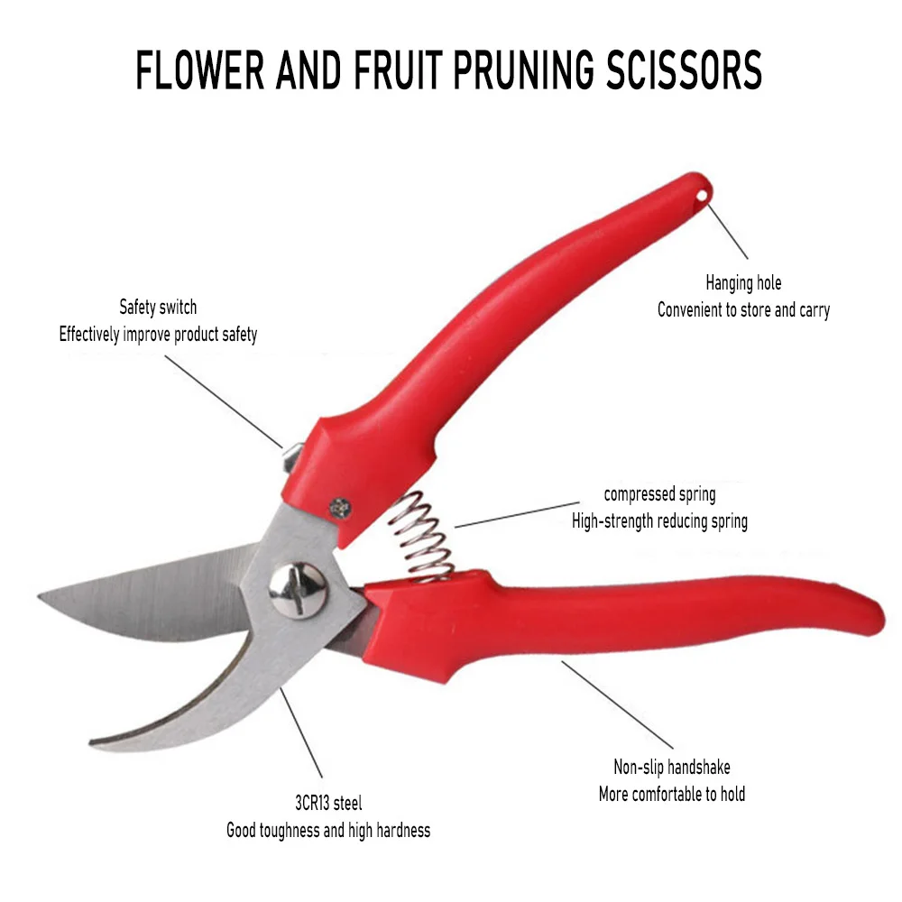 Tijeras de acero inoxidable para horticultura, tijeras de podar para jardinería, ramas y huerto, nuevo