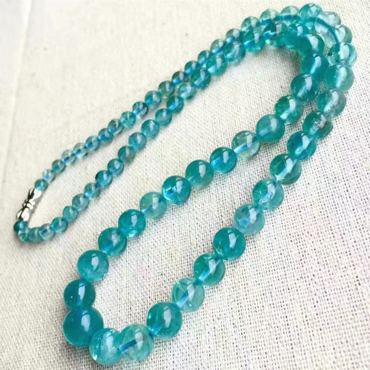 

Natural Blue Apatite Clear Round Beads Necklace Pendant 5-13mm Necklace Blue Apatite Gemstone Women Men AAAAAA