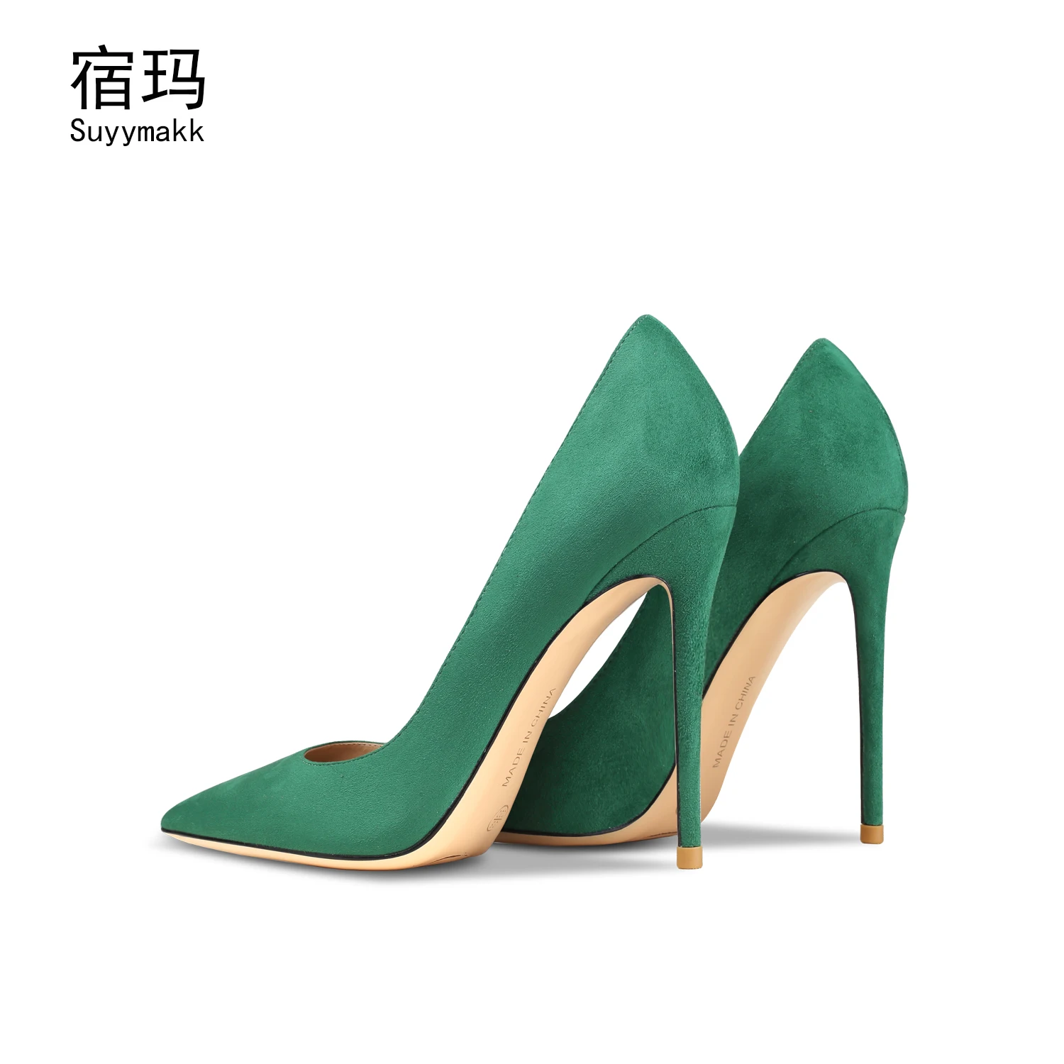 Genuine Leather Designer Shoes Woman Pointed Toe Suede High Heels 8/10CM Classics Pumps Women\'s Shoes Elegant Office Shoes 33-41
