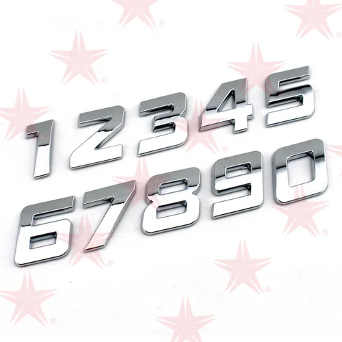 Imagen 2 del producto DIY 25mm de alto plástico cursivo 3d letras cromadas números autoadhesivo alfabeto pegatina de coche letrero automático accesorios de decoración de coche