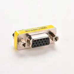 1pcs 15 pin D-Sub VGA HD  SVGA Female to Female MINI Gender Changer Adapter PC VGA Female Connector F/F Cable Extend Converter