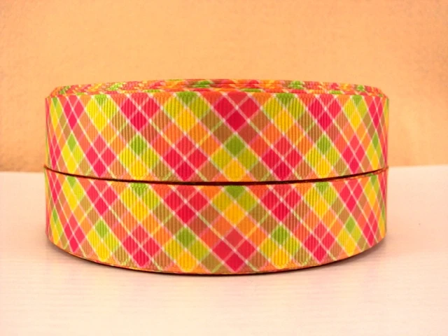 5 Yards Multi Sized Plaid Grid Printed Grosgrain Ribbons For Hair Bows Gift Packaging DIY Handmade Materials,5Yc168