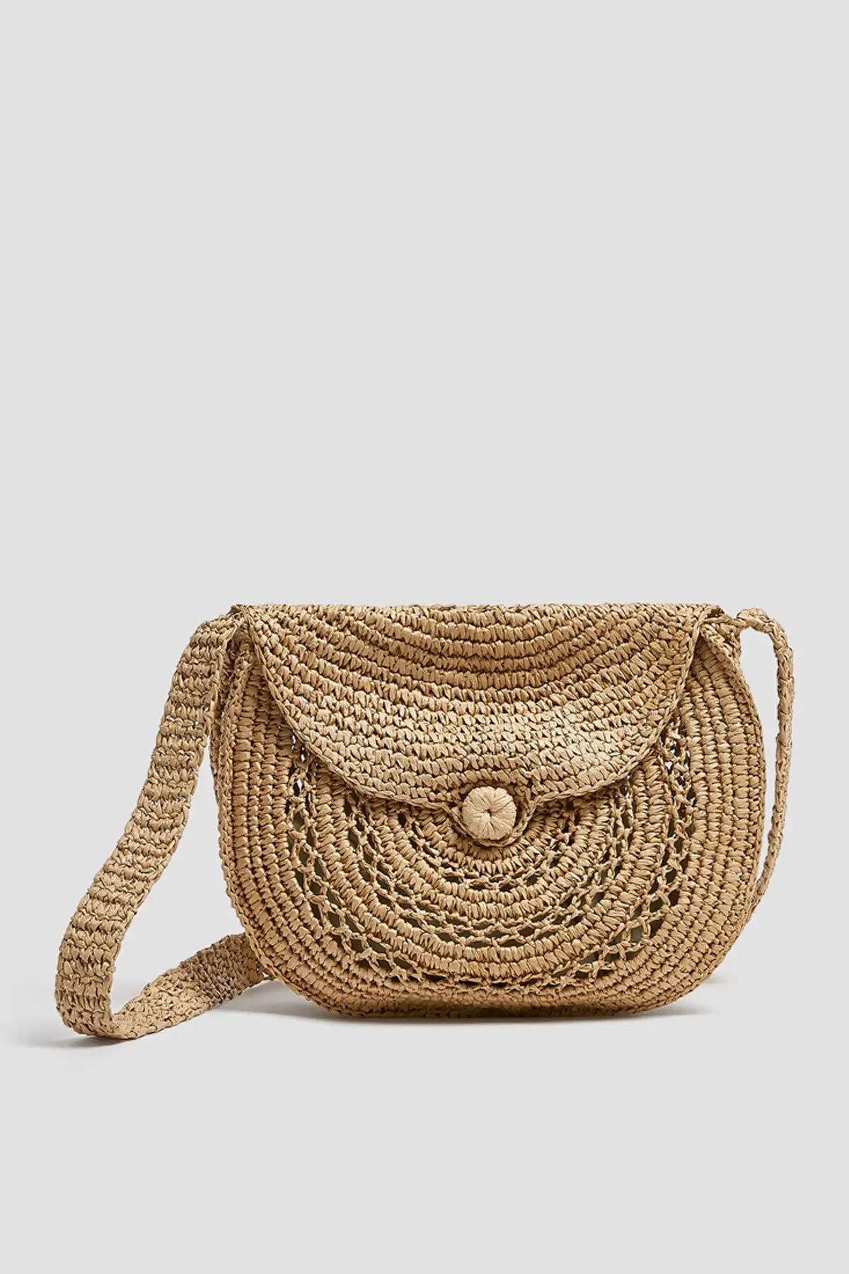 Women's Natural Woven Beige Cross Shoulder Bags 14148540