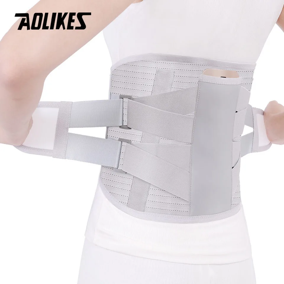 AOLIKES Orthopedic Tourmaline Self-heating Magnetic Steel Plates Waist Support Belt Men Women Lumbar Support Back Brace Belt