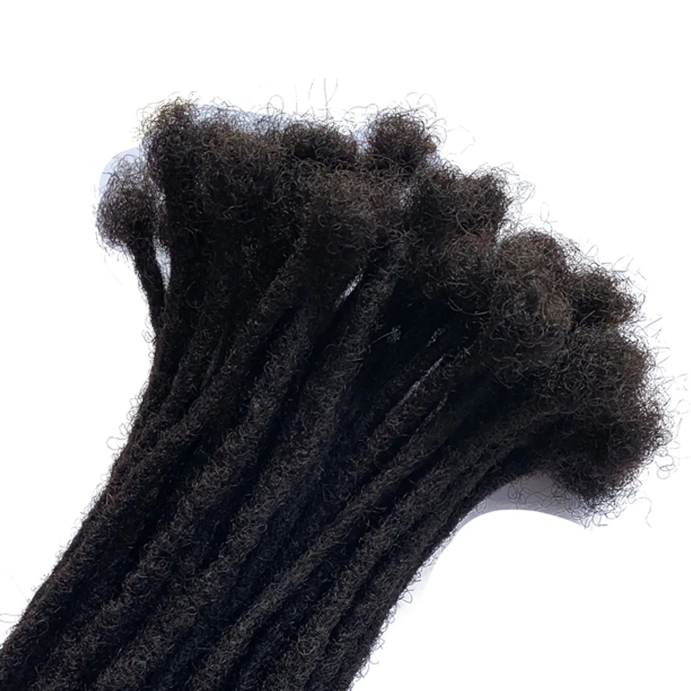 남성/여성용 100% 인모 핸드메이드로 만든 Dreadlock 익스텐션, 염색 및 표백 가능 0.4cm 100locs/팩