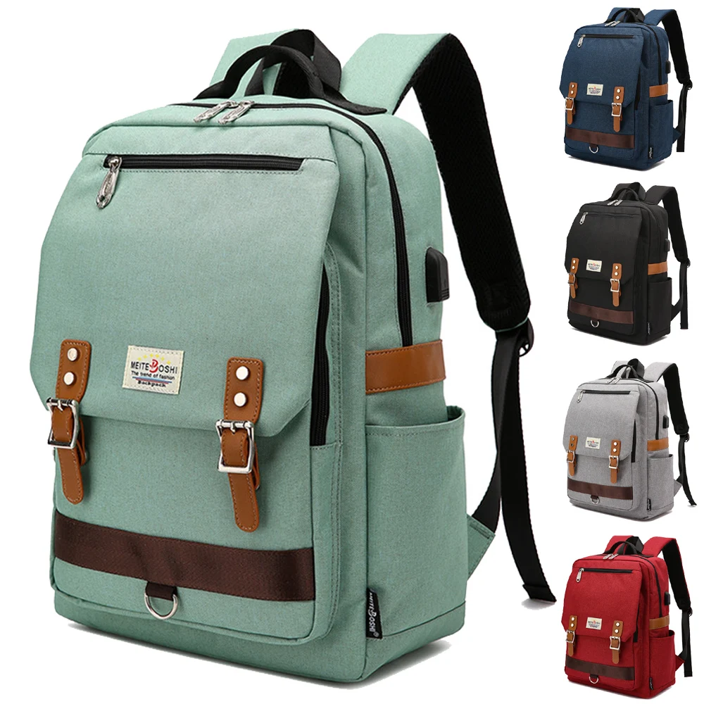 Polegada com Interface Usb Computador Notebook Laptop Bolsas Mochila de Nylon Escola Case Mochila para Homens Mulheres Estudante 14 15 15.6