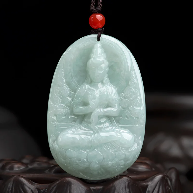 

Hot Selling Jade Baolian Guanyin Buddha Statue Pendant Charm Jewellery Hand-Carved Necklace for Women Men Fashion Accessories