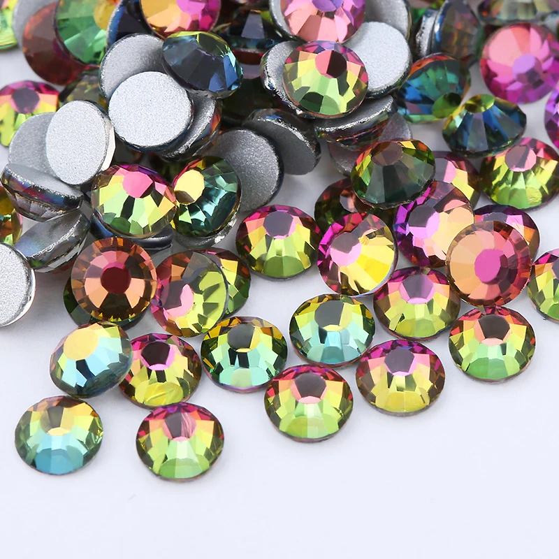 1.3mm-6.5mm Crystal Magma Color Non Hotfix/Glue On Flatback Rhinestones For Nail 3D Decorations