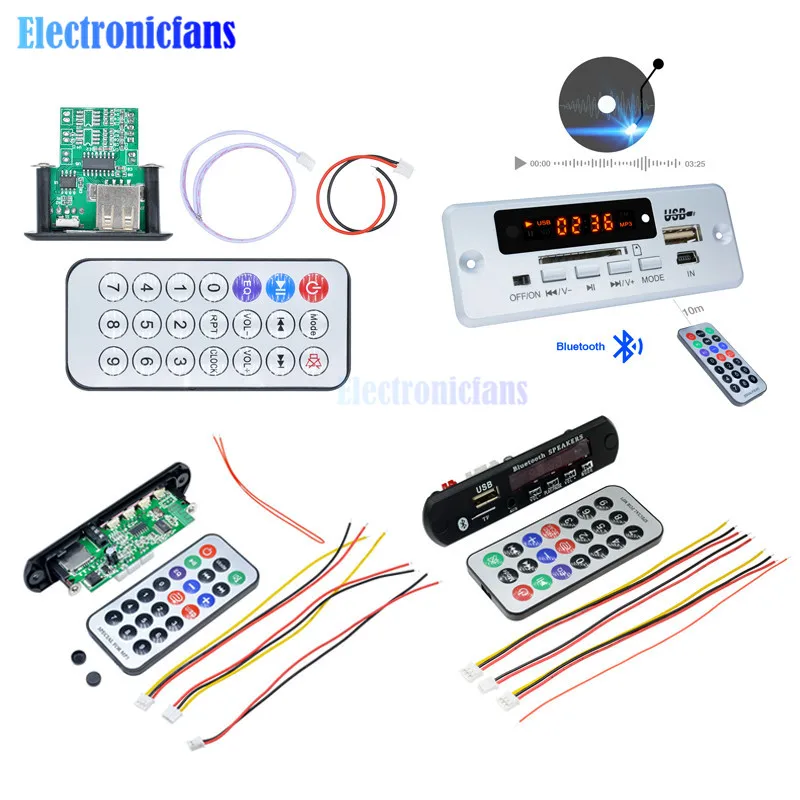 Car Wireless Bluetooth MP3 Sound Card Decoder Board USB TF MP3 WAV U-Disk Reader MP3 Player Amplifier Board Module For Arduino