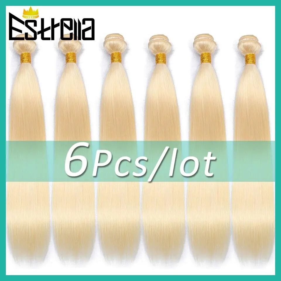 613 Bundles Gerade Menschliches Haar Licht Blonde Bundles Peruanische 6 teile/los Remy Haar Deal Bundles Honig Blonde Extensions für Frauen