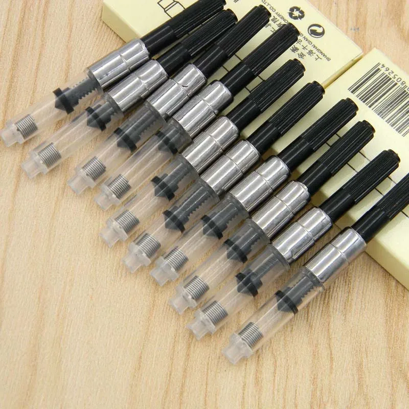 10 PC Fountain Pen Refill Tinta Converter Pompa Cartridge Hitam