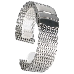 18/20/22/24mm Stainless Steel Milanese Shark Mesh Watches Band Strap Bracelet Replacement Wrist Bracelet