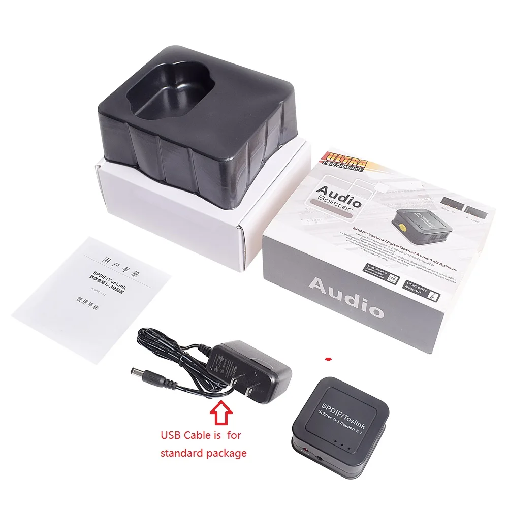 Оптический цифровой аудио-разветвитель Asenwell 5,1 1x3 Toslink, коаксиальный разветвитель, преобразователь 1 в 3, поддержка 5,1 DTS LPCM