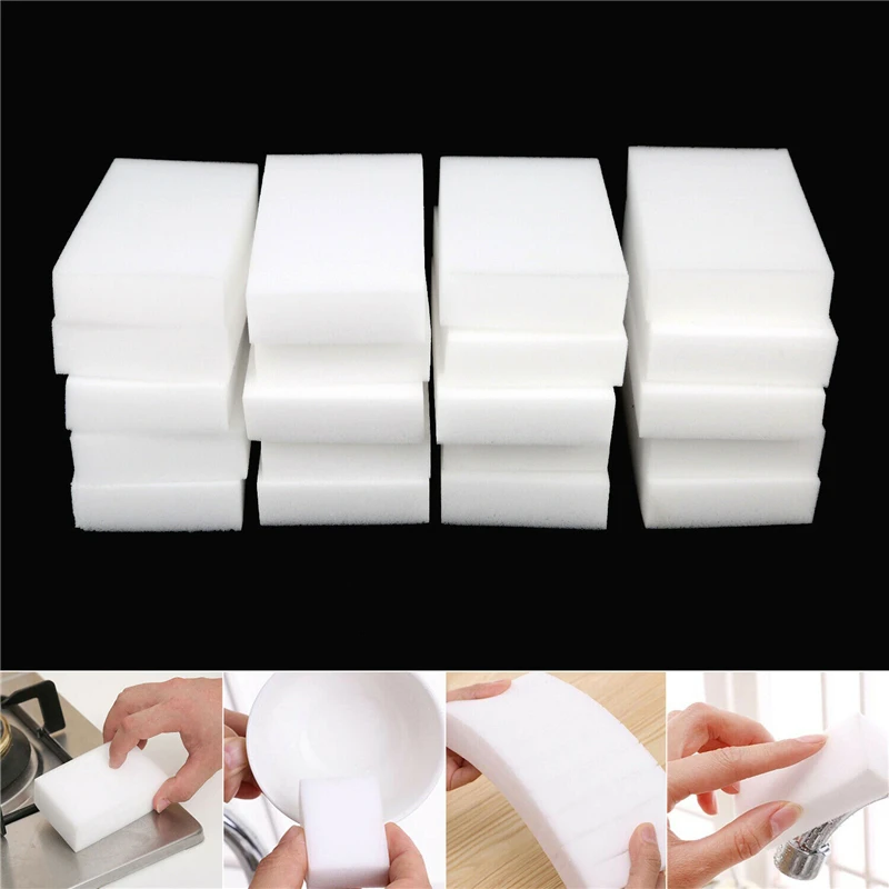 20PCS/Set High Quality Melamine Sponge Sponge Eraser Dish Cleaner For Kitchen Office Bathroom Cleaning Cleaner Pad White