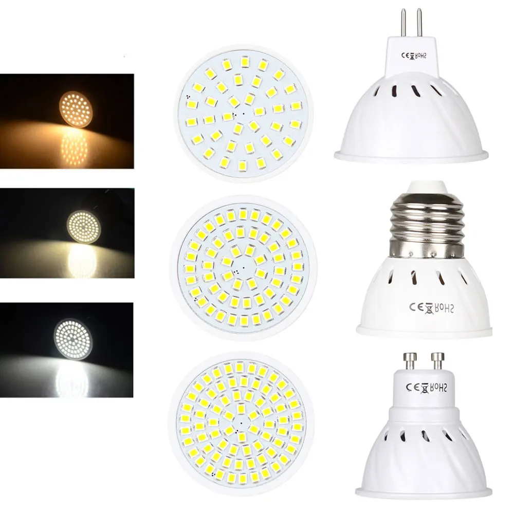 GU10 MR16 E27 LED Spotlight Bulb 3W 4W 5W 2835 SMD 36/54/72 Leds Lamp 110V 220V 12V lampara Light for Home Daily Use