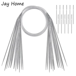 7PCS 32 Inch Stainless Steel Circular Knitting Needles Sets Round Metal Knitting Needles with Loop Weaving Needles for Sweaters