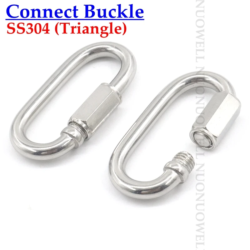 2pcs 304 Stainless Steel Buckle Climbing Rope Safety Hook Connection Lock Fast Carabiner Tarpaulin Sun Shade Net Fix Fittings