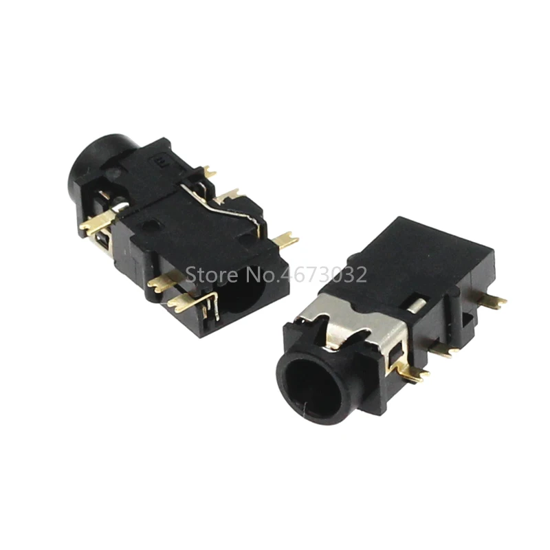 10PCS 3.5 MM headphone socket Audio socket PJ-342 Surface mounted 6 feet Double track gold plated PJ342