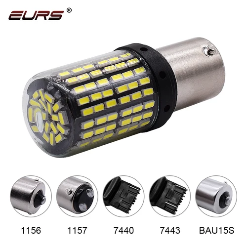 Imagen 2 del producto EURS 1x3014 144smd CanBus S25 1156 BA15S P21W LED BAY15D BAU15S PY21W T20 7440 bombilla LED de señal de giro carcasa de plástico