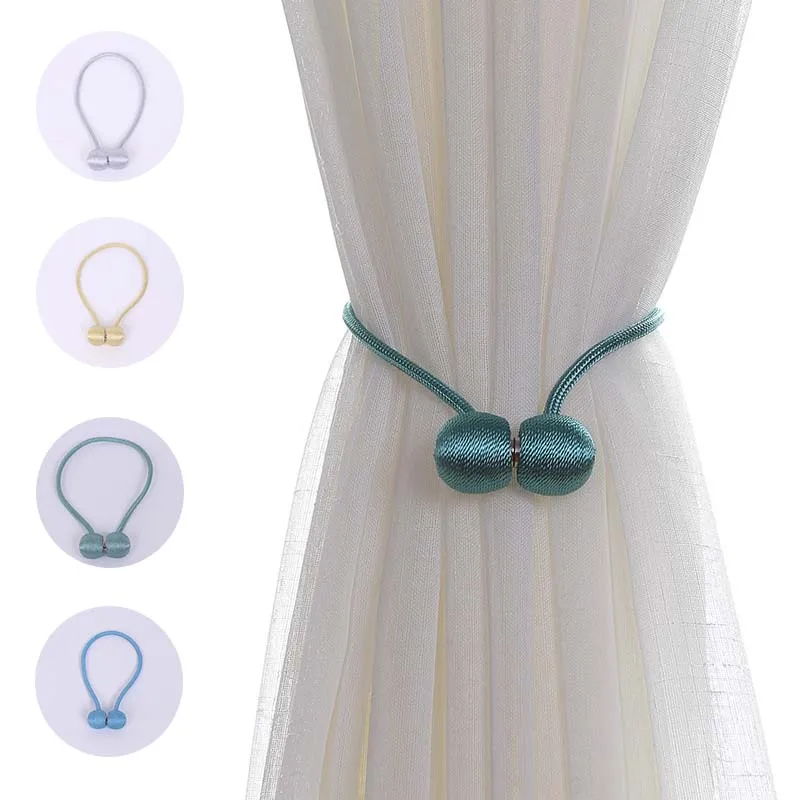 25 Color Curtain Tiebacks Clips Tie Metal Magnetic Pearl Ball Curtain Accessories Curtain Magnetic Button Strap Holdbacks Buckle