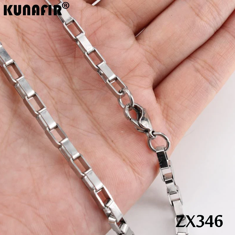 long box chain stainless steel necklace Male Choker Female Accessories - Image 3