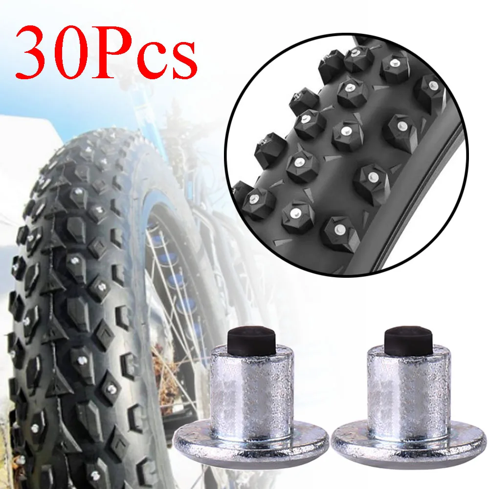 30Pcs Winter Car Wheel Tire Studs Winter Anti-Slip Stud Auto Motorcycle Bike Universal Snow Spikes Tire Cleats Universal Bicycle