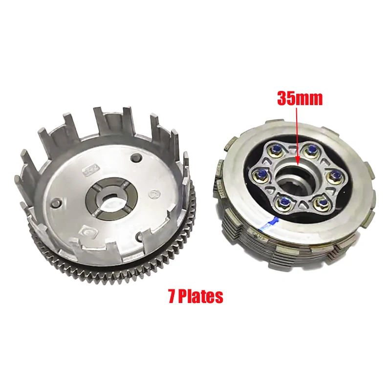 Motorcycle Clutch Discs Plate Center Gear for Honda Lifan Haojue CG125 CG150 CG200 CG250 125cc-250cc 5-6-7pcs Plates 28mm 35mm