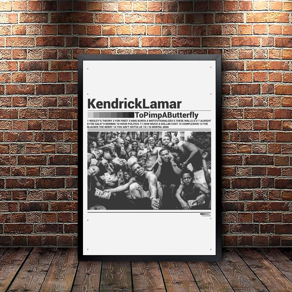 Kendrick Lamar to Pimp a Butterfly Music Album Cover Poster Rap Hip Hop Pop Music Star Canvas Poster Print (No Frame)